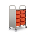 Gratnells Callero Double Metal School Activity Cart with 8 Deep F2 Trays – Tropical Orange