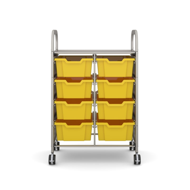 Gratnells Callero Double Metal School Activity Cart with 8 Deep Trays – Sunshine Yellow
