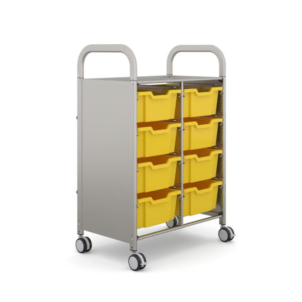 Gratnells Callero Double Metal School Activity Cart with 8 Deep Trays – Sunshine Yellow