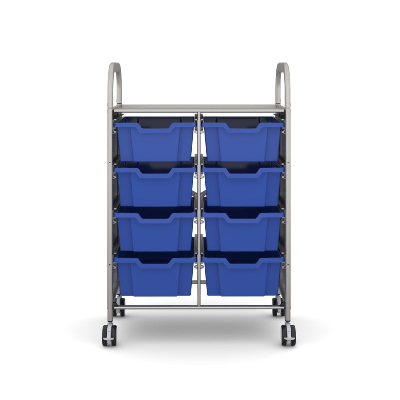 Gratnells Callero Double Metal School Activity Cart with 8 Deep F2 Trays – Royal Blue