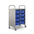 Gratnells Callero Double Metal School Activity Cart with 8 Deep F2 Trays – Royal Blue