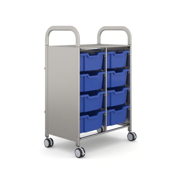 Gratnells Callero Double Metal School Activity Cart with 8 Deep F2 Trays – Royal Blue