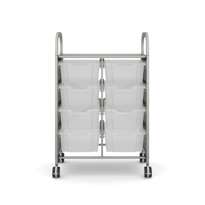Gratnells Callero Double Metal School Activity Cart with 8 Deep Translucent Trays