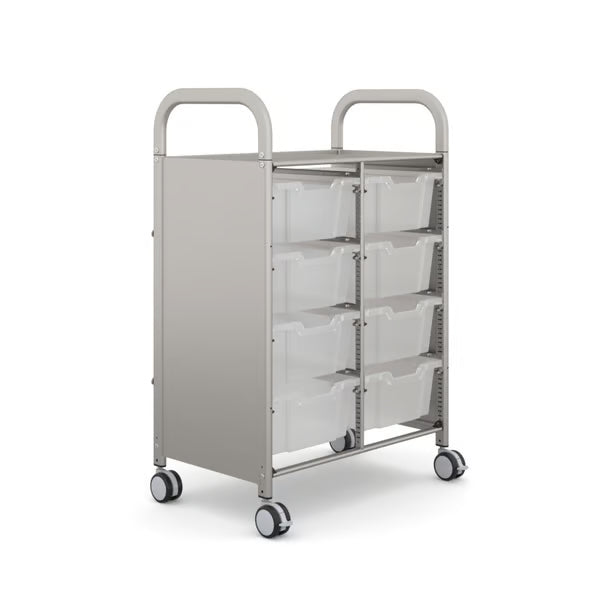 Gratnells Callero Double Metal School Activity Cart with 8 Deep Translucent Trays