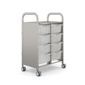 Gratnells Callero Double Metal School Activity Cart with 8 Deep Translucent Trays