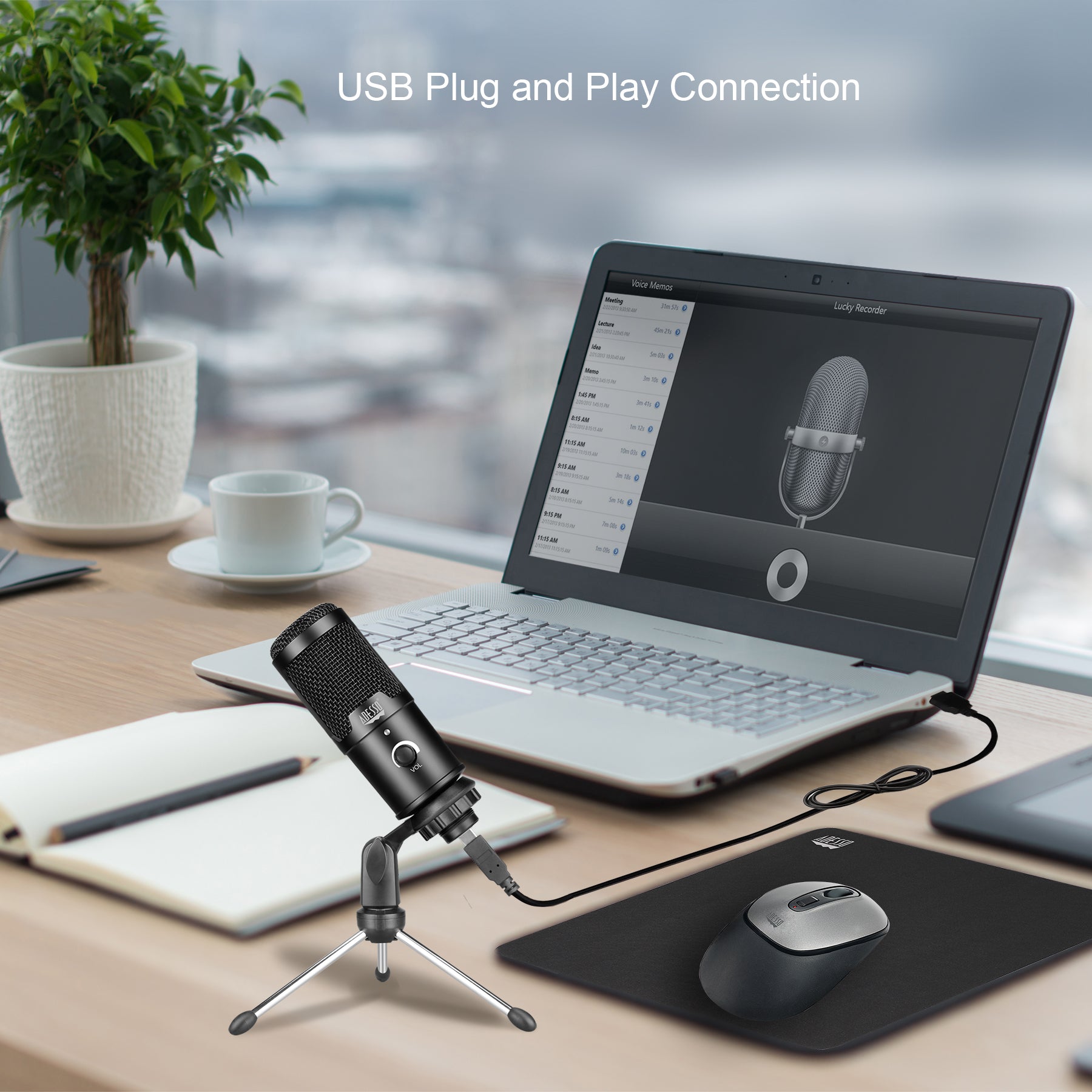 Adesso Xtream M4 USB Cardioid Microphone with Tripod Stand