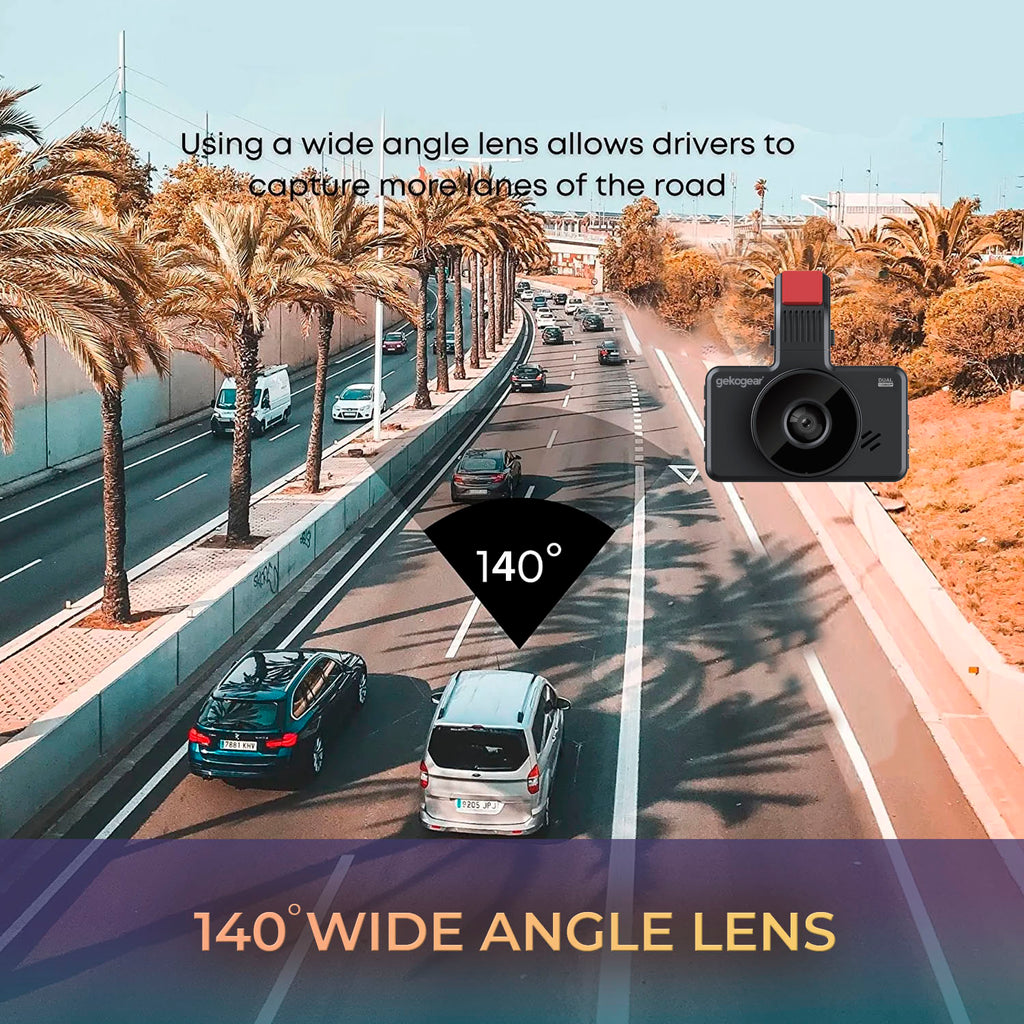 GekoGear Orbit D115 Full HD Dash Camera with 32GB microSD Card & Blind Spot Mirror