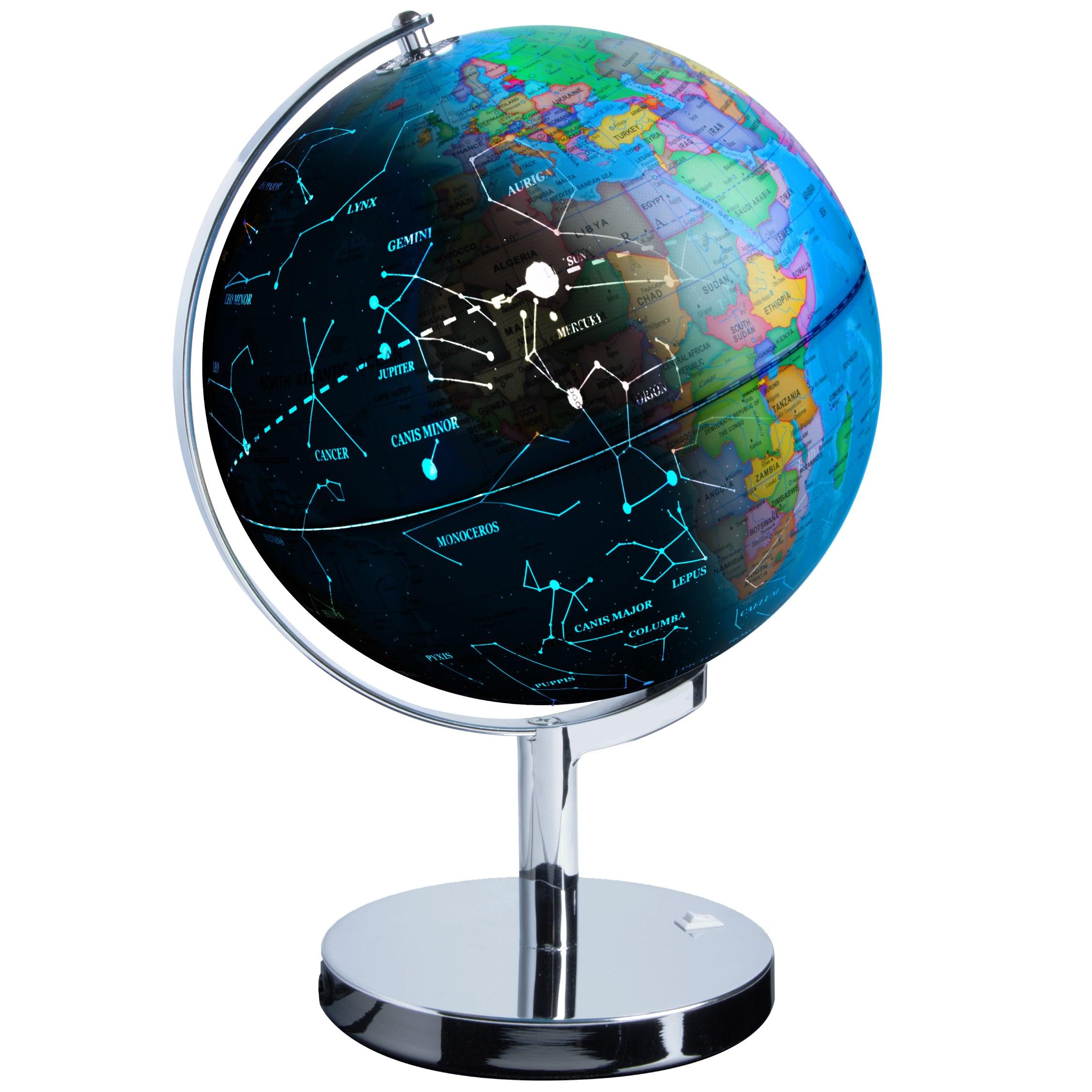3-in-1 LED Constellation Globe – Illuminated World Map and Star Learning Globe