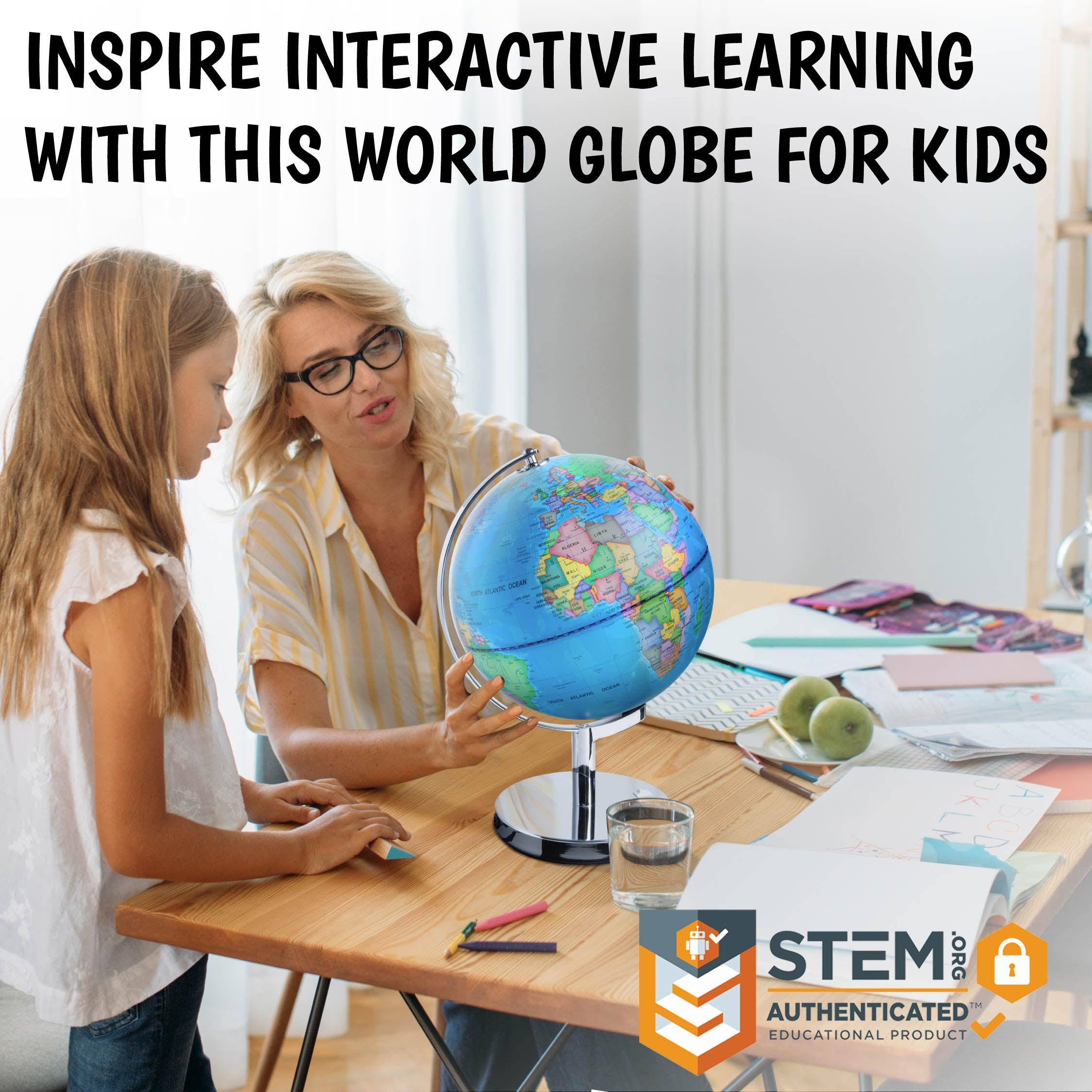 3-in-1 LED Constellation Globe – Illuminated World Map and Star Learning Globe