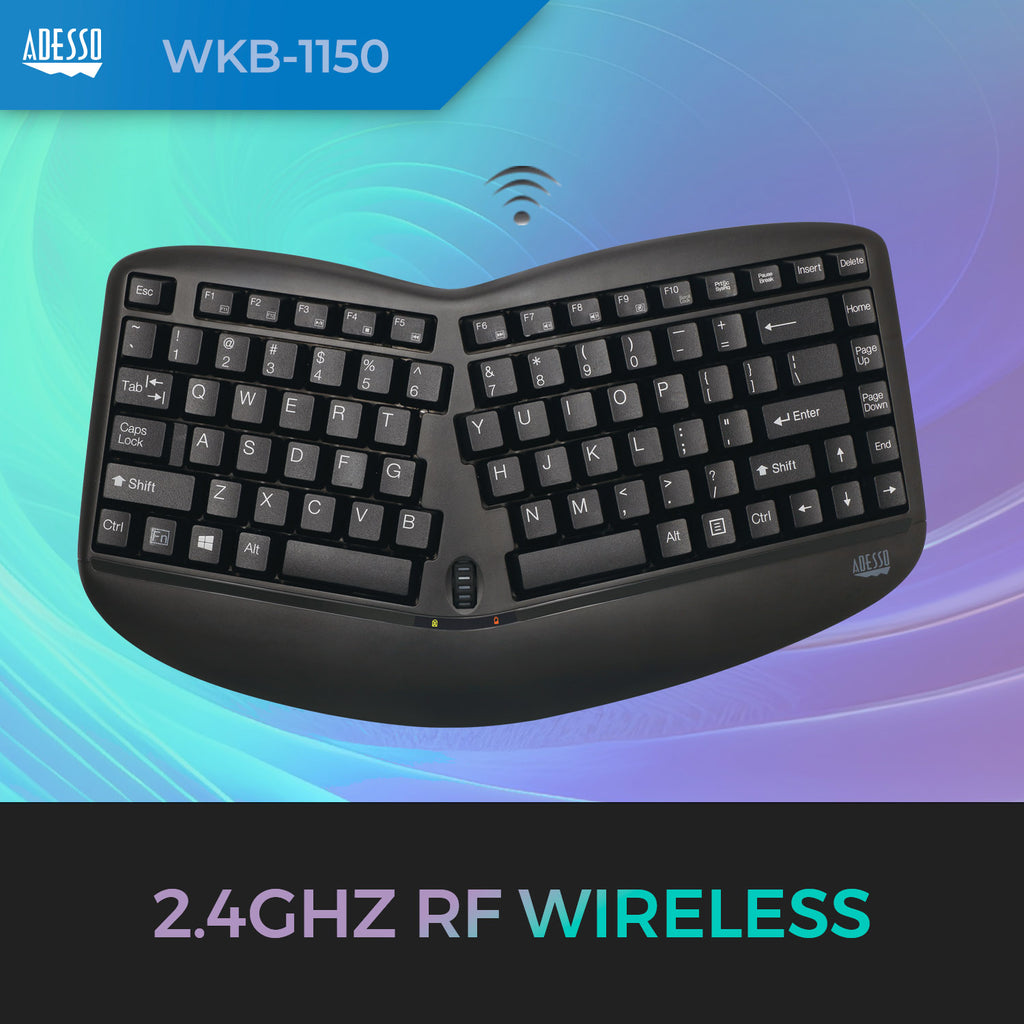 Adesso WKB-1150CB Wireless Ergonomic Keyboard & Vertical Mouse Combo