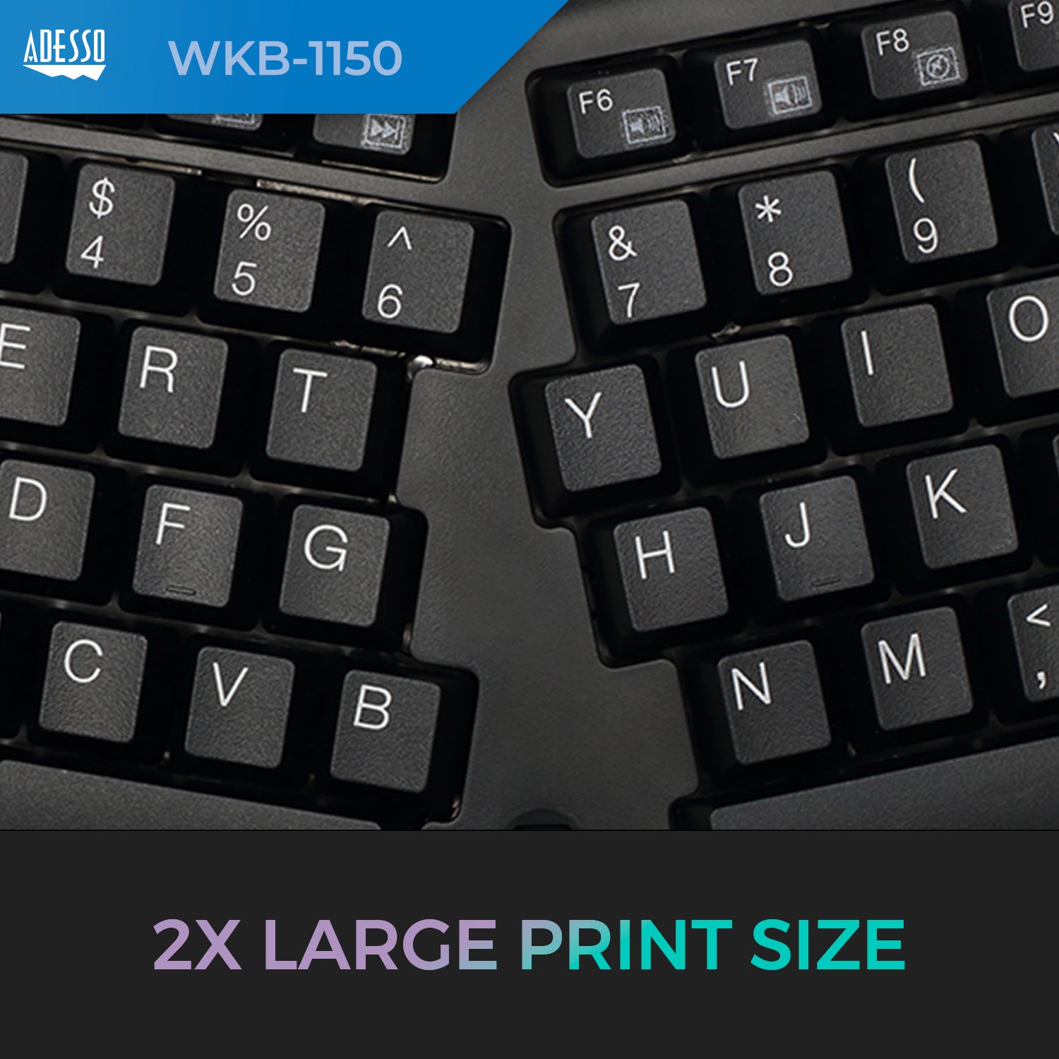 Adesso WKB-1150CB Wireless Ergonomic Keyboard & Vertical Mouse Combo