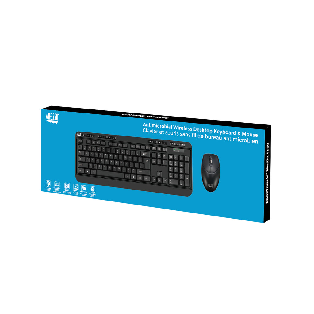 Adesso WKB-1320CB Antimicrobial Desktop Keyboard & Mouse Combo