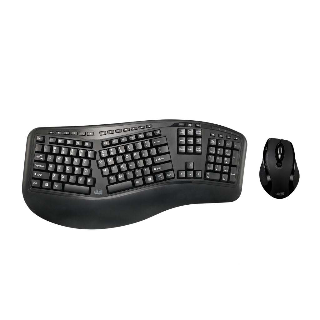 Adesso Tru-Form Media 1500 Wireless Ergonomic Keyboard & Laser Mouse Combo