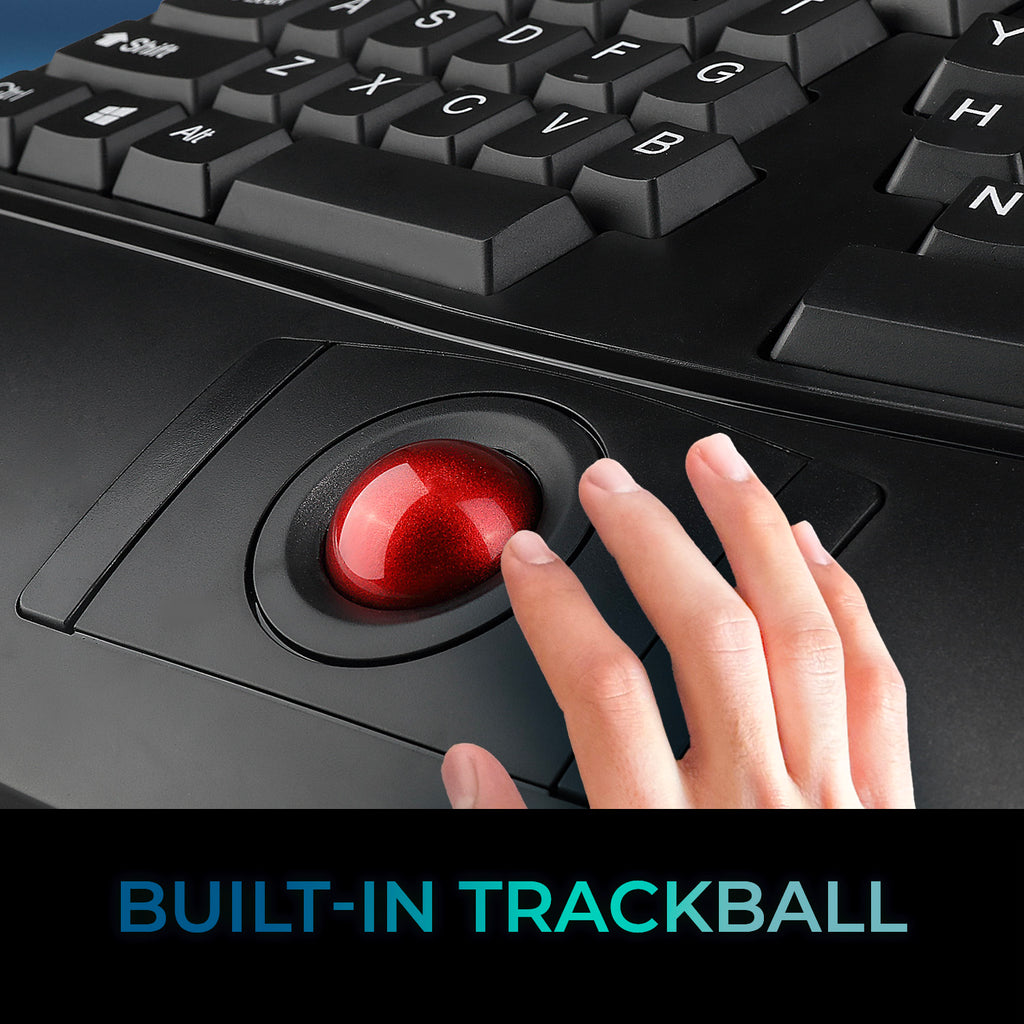 Adesso Tru-Form Media 3500 Wireless Ergonomic Trackball Keyboard