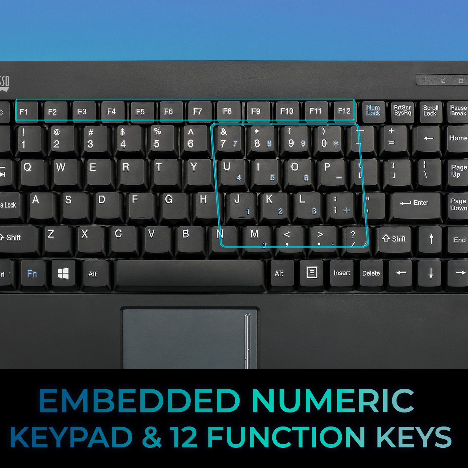 Adesso SlimTouch 4110 Wireless Mini Touchpad Keyboard