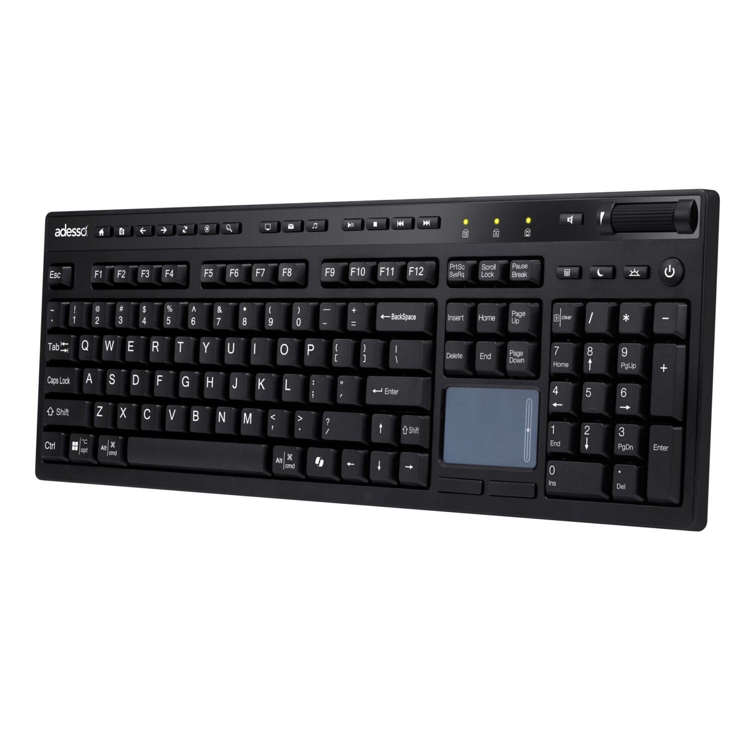 Adesso WKB-4450UB Multi-OS Wireless Keyboard with Integrated Touchpad