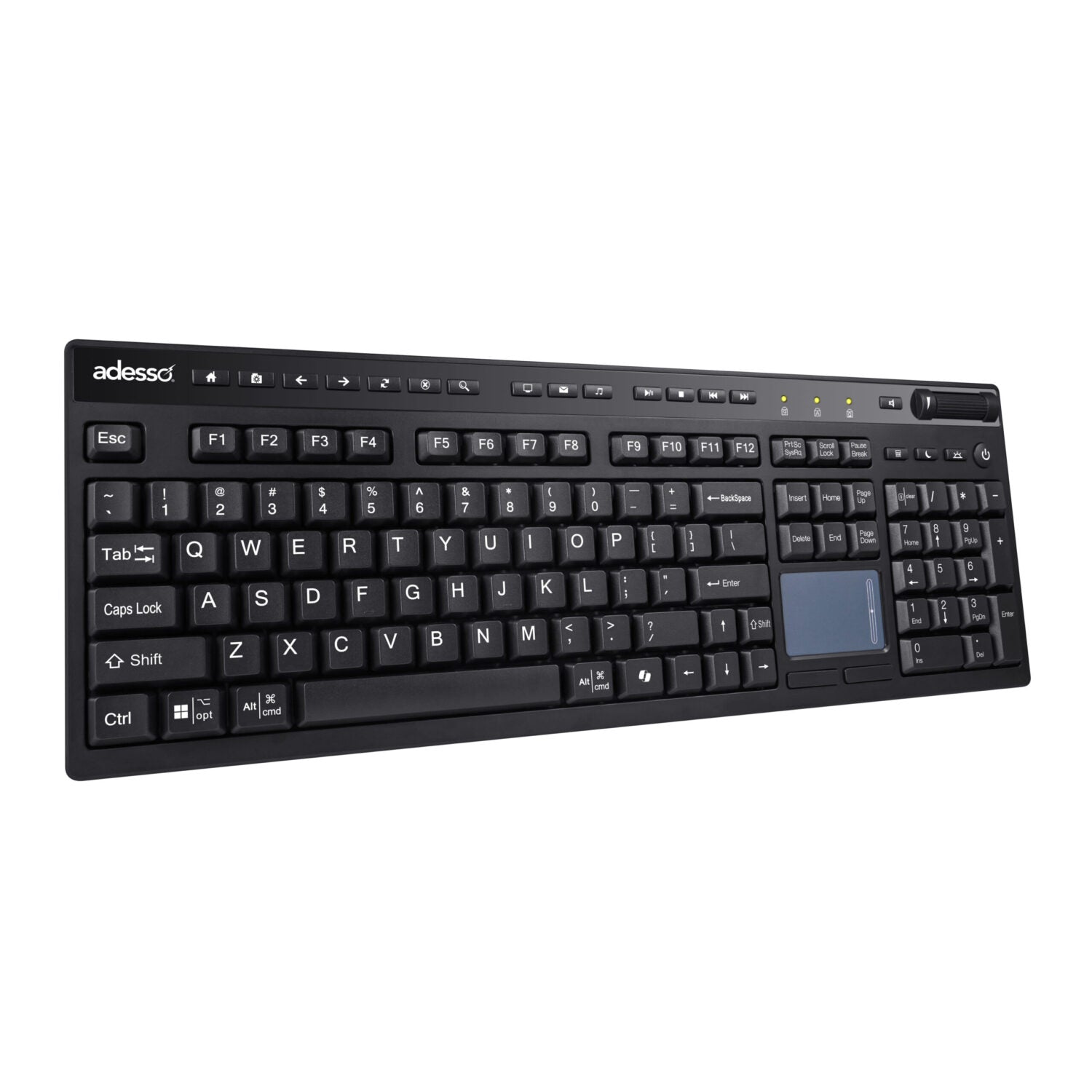 Adesso WKB-4450UB Multi-OS Wireless Keyboard with Integrated Touchpad
