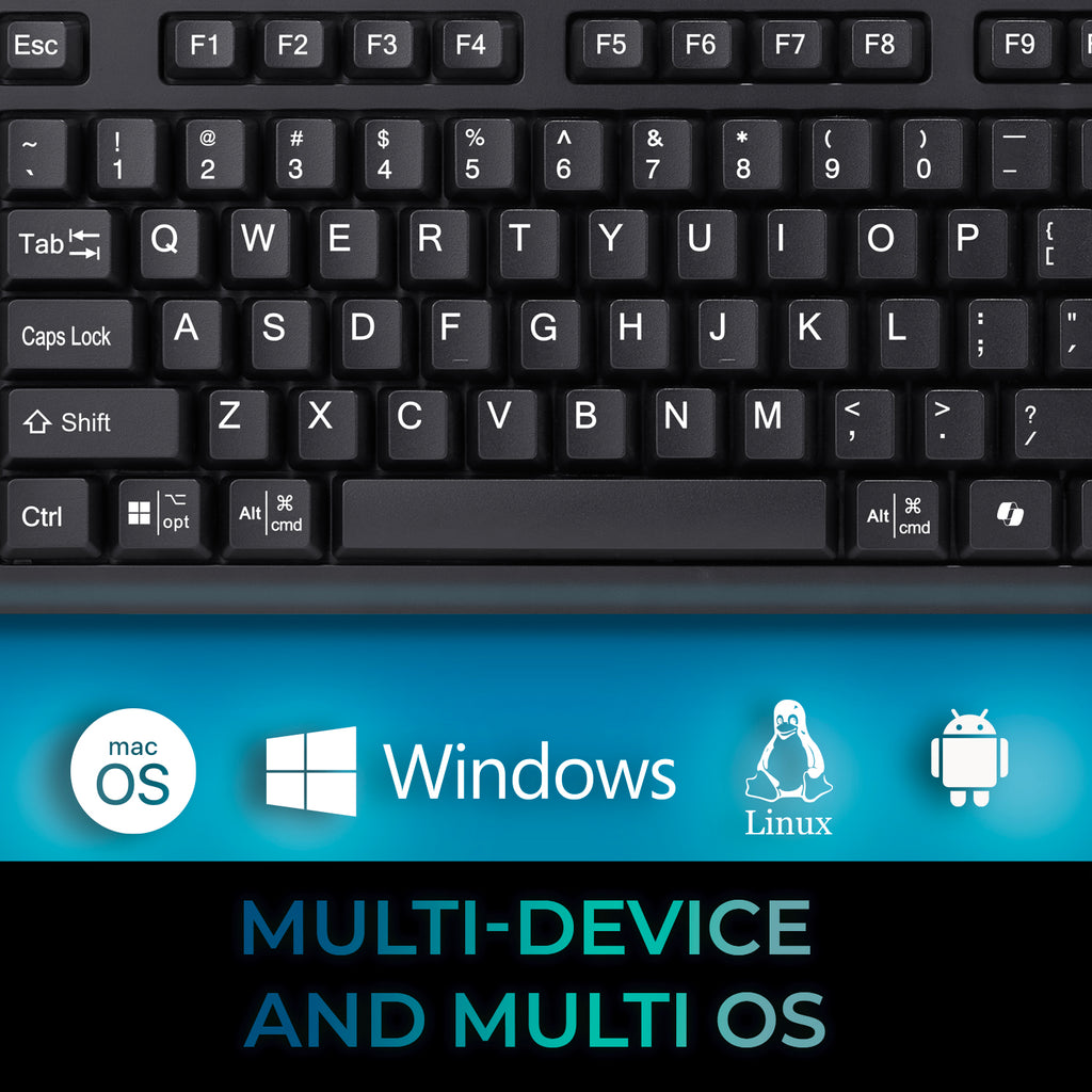 Adesso WKB-4450UB Multi-OS Wireless Keyboard with Integrated Touchpad