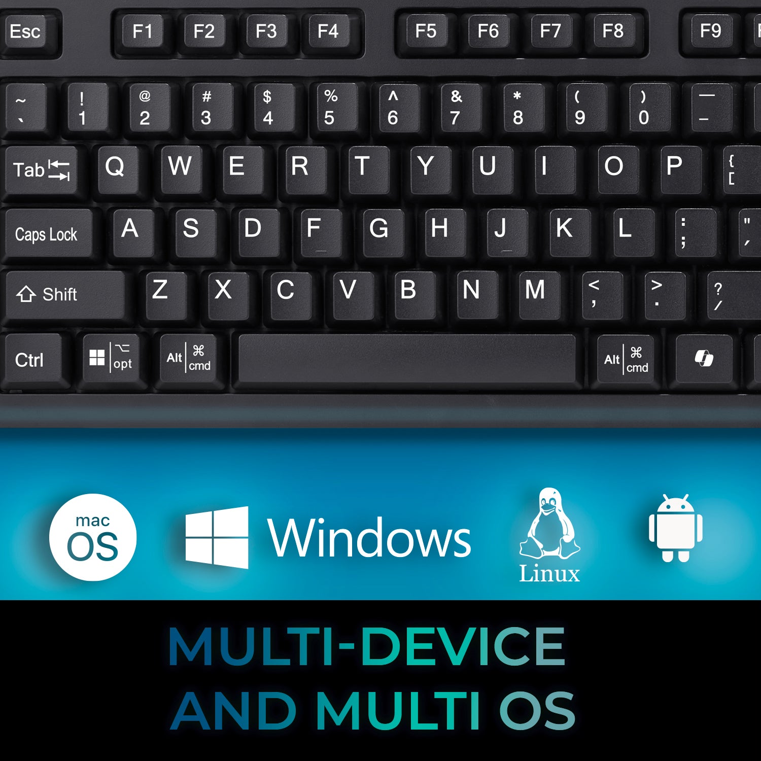Adesso WKB-4450UB Multi-OS Wireless Keyboard with Integrated Touchpad
