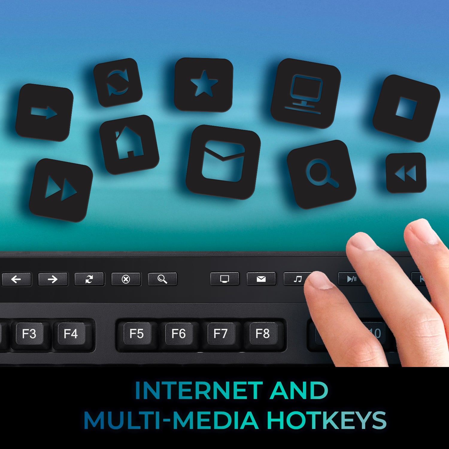 Adesso WKB-4450UB Multi-OS Wireless Keyboard with Integrated Touchpad
