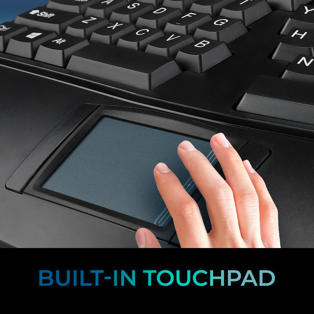 Adesso WKB-4500UB Wireless Ergonomic Touchpad Keyboard