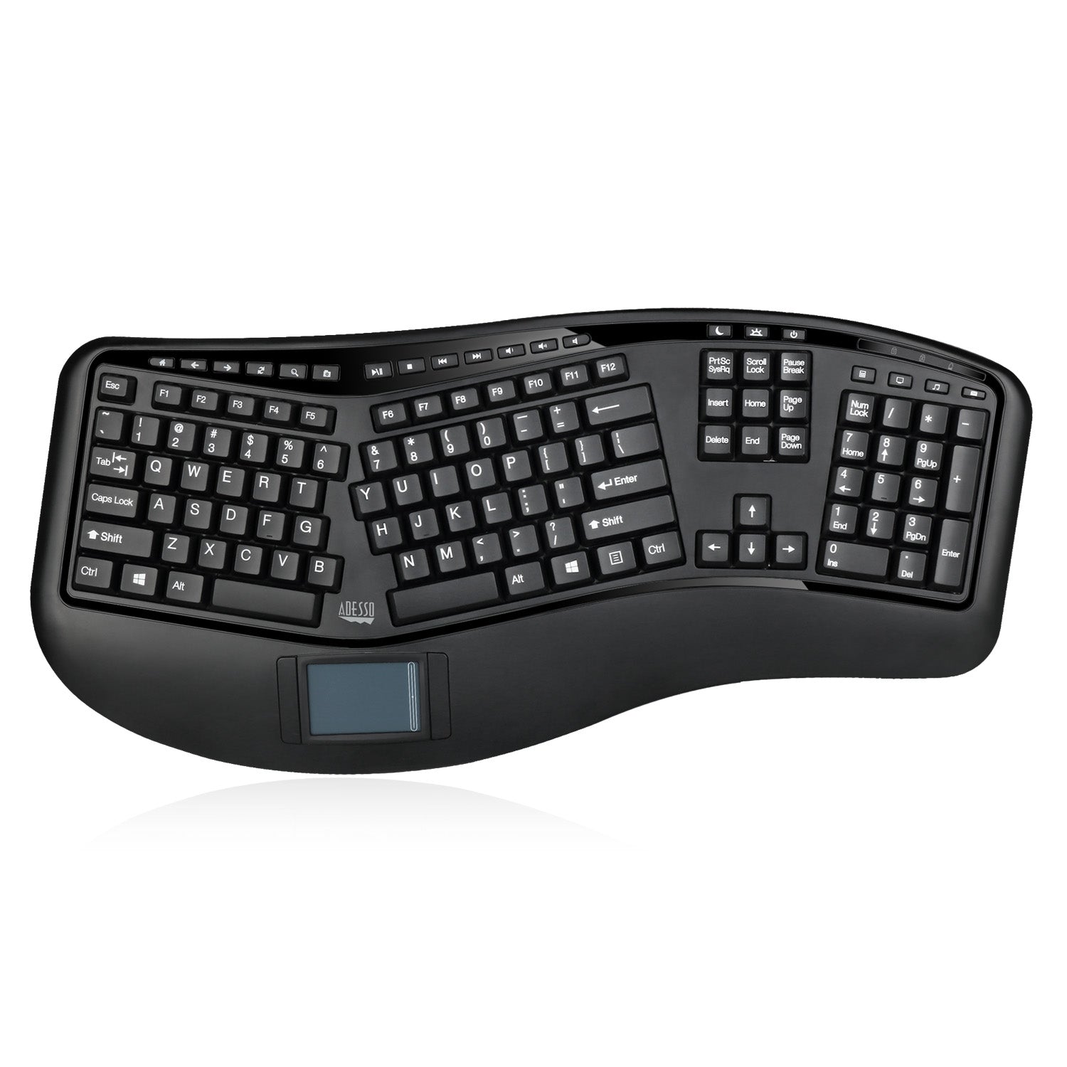 Adesso WKB-4500UB Wireless Ergonomic Touchpad Keyboard