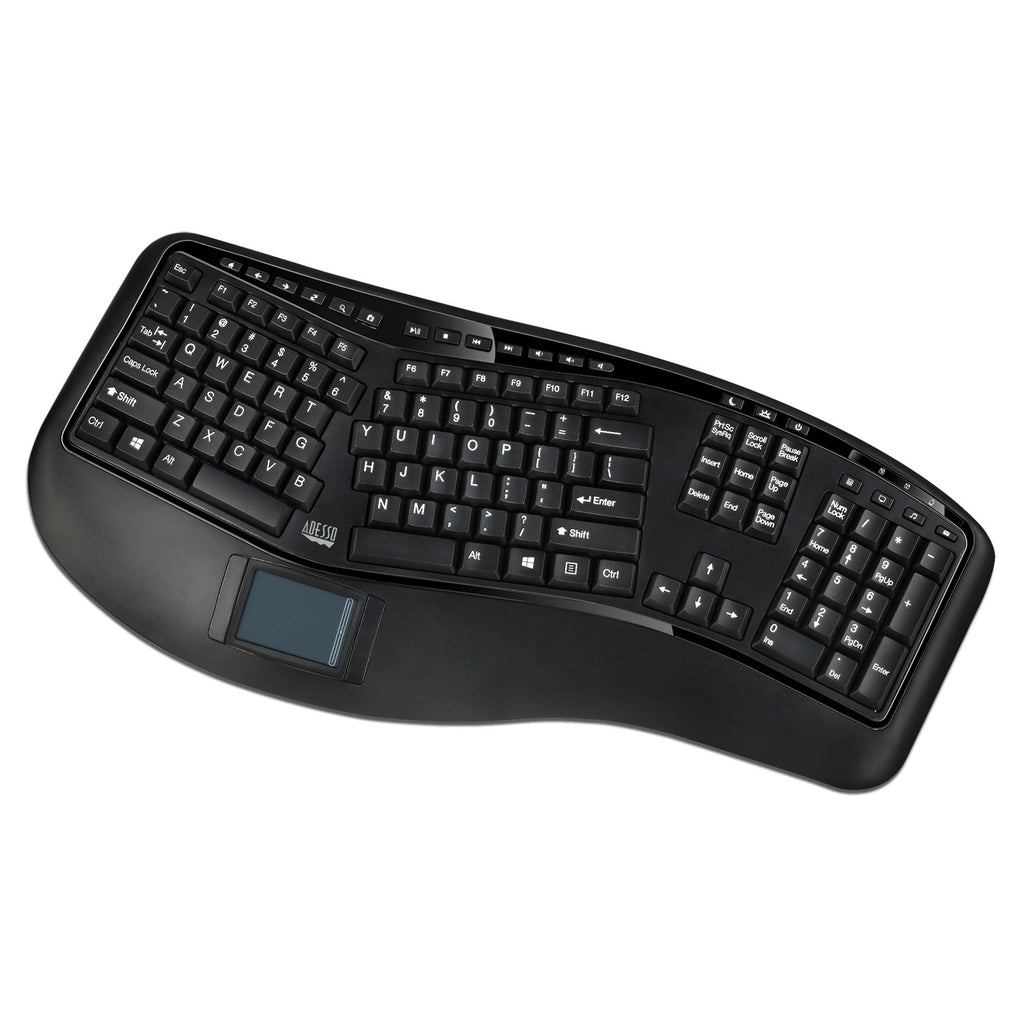 Adesso WKB-4500UB Wireless Ergonomic Touchpad Keyboard