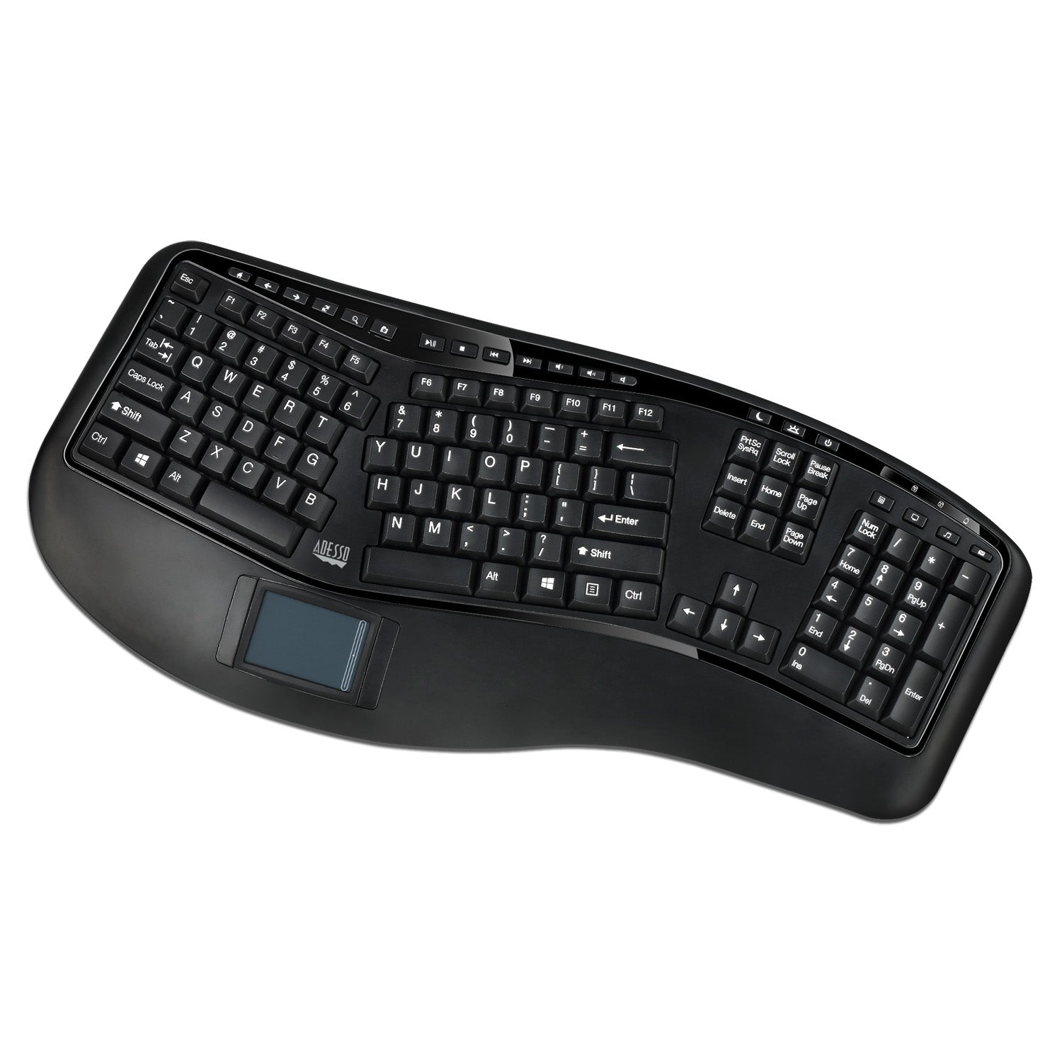 Adesso WKB-4500UB Wireless Ergonomic Touchpad Keyboard