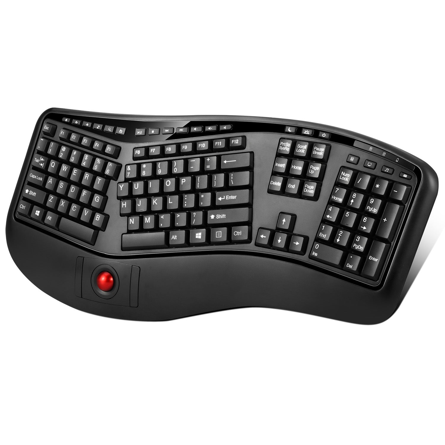 Adesso Tru-Form Media 3500 Wireless Ergonomic Trackball Keyboard