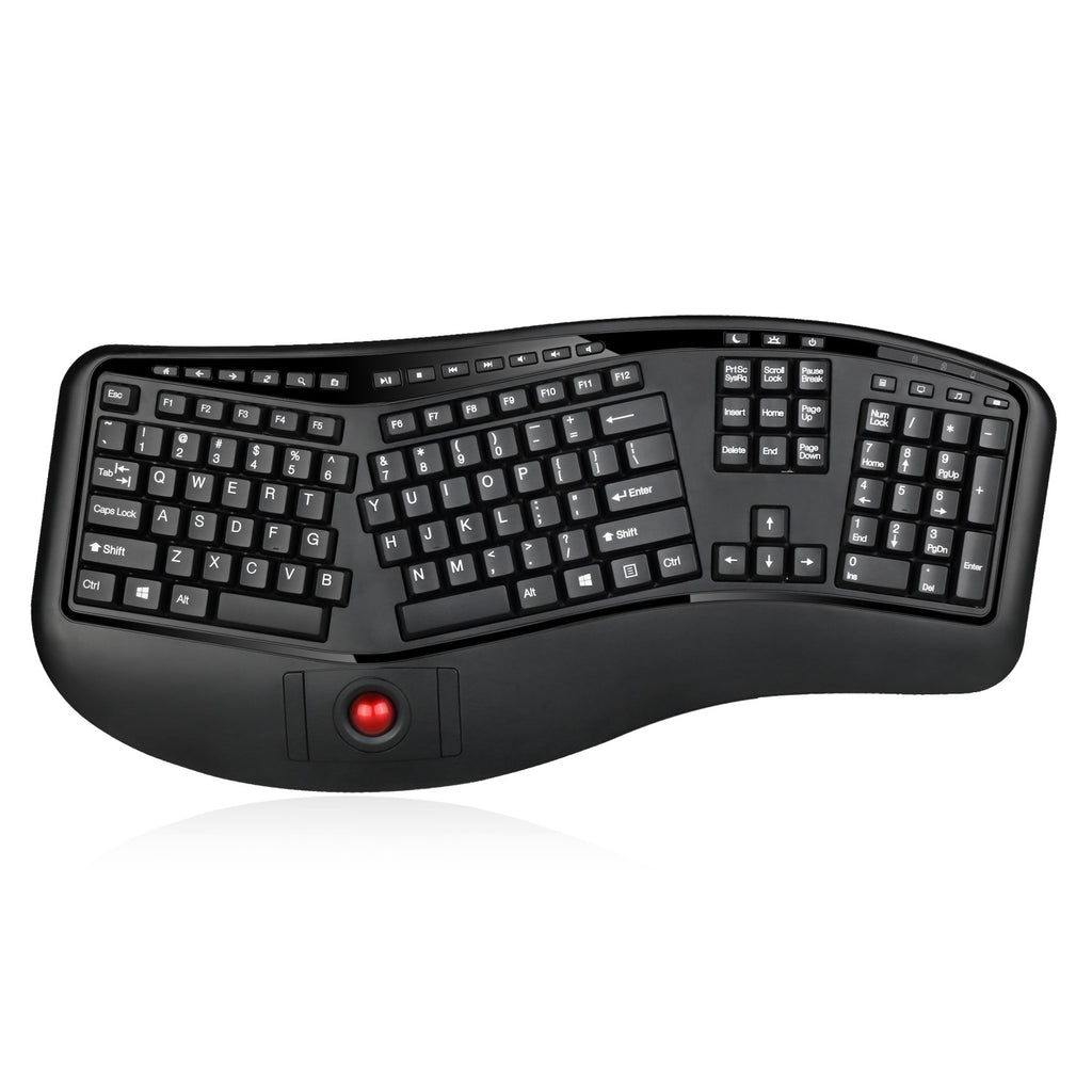 Adesso Tru-Form Media 3500 Wireless Ergonomic Trackball Keyboard