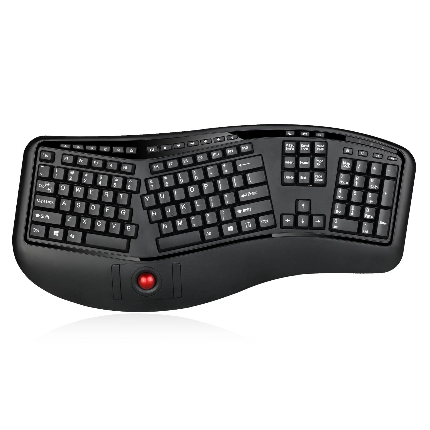Adesso Tru-Form Media 3500 Wireless Ergonomic Trackball Keyboard