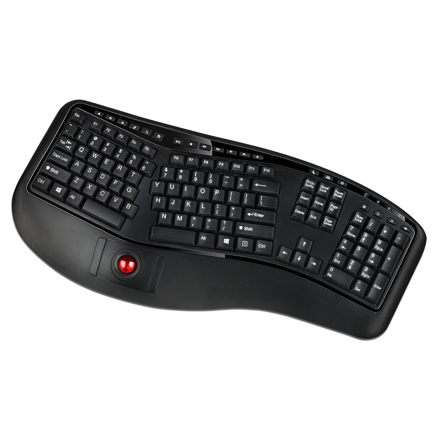 Adesso Tru-Form Media 3500 Wireless Ergonomic Trackball Keyboard