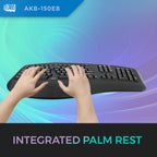 Adesso Tru-Form 150EB Illuminated Ergonomic USB Keyboard for Classrooms