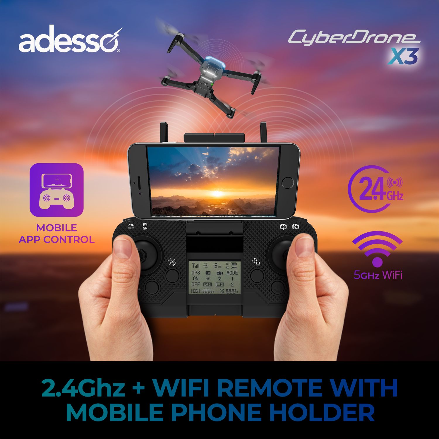 CyberDrone X3 2K GPS STEM Educational Drone