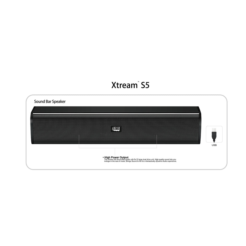 Adesso Xtream S5 USB Sound Bar Speaker for Classrooms