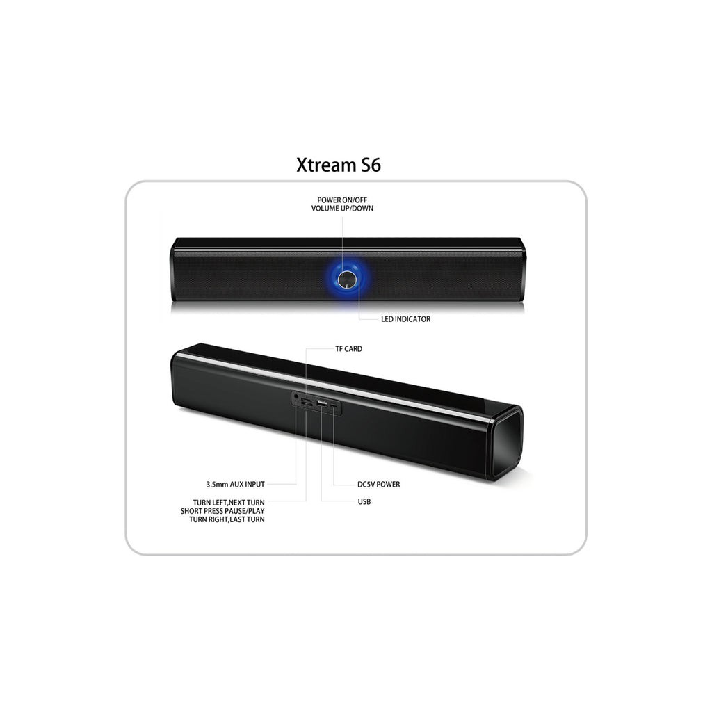 Adesso Xtream S6 Bluetooth & Wired Sound Bar Speaker (10W)