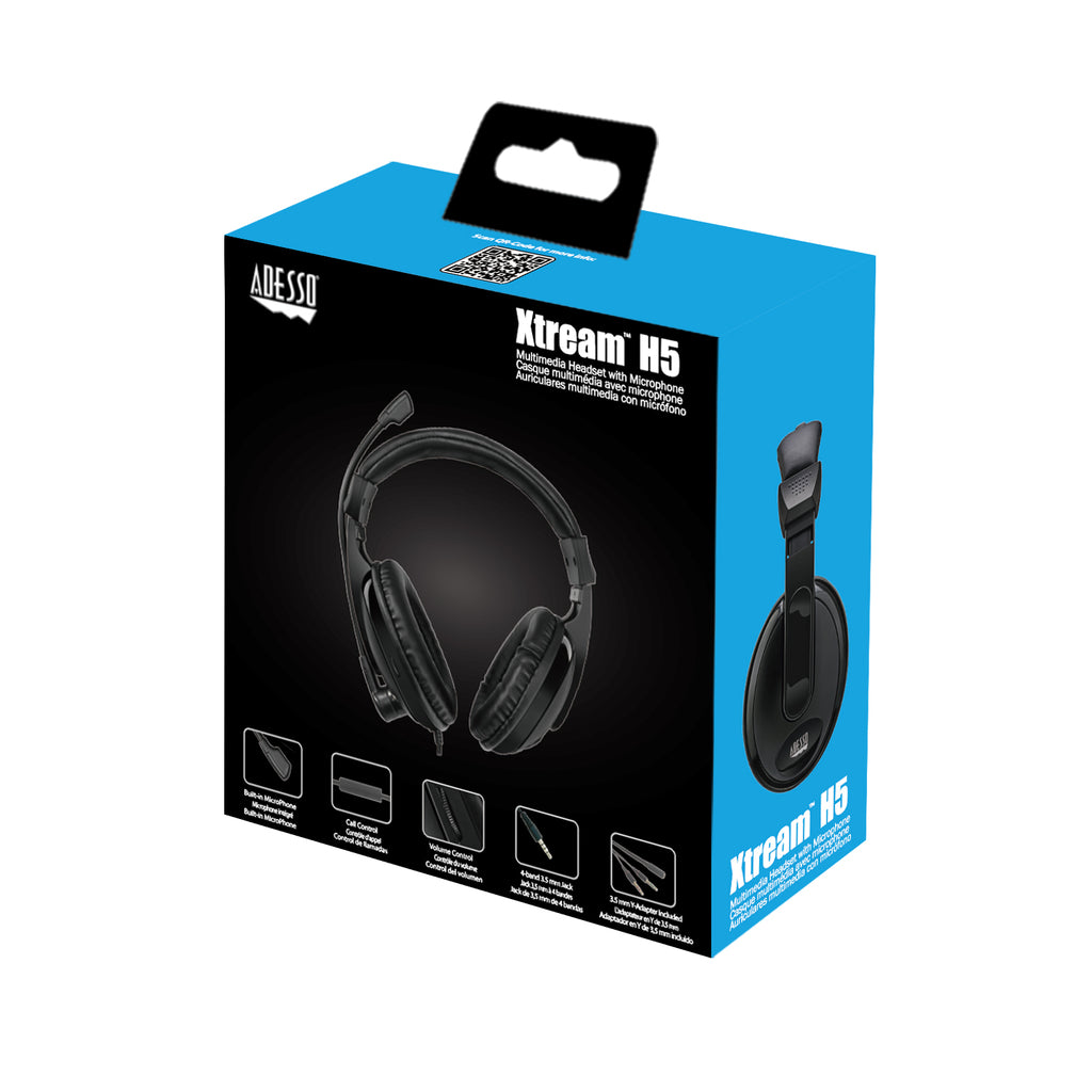 Adesso Xtream H5 Multimedia Headset with Microphone