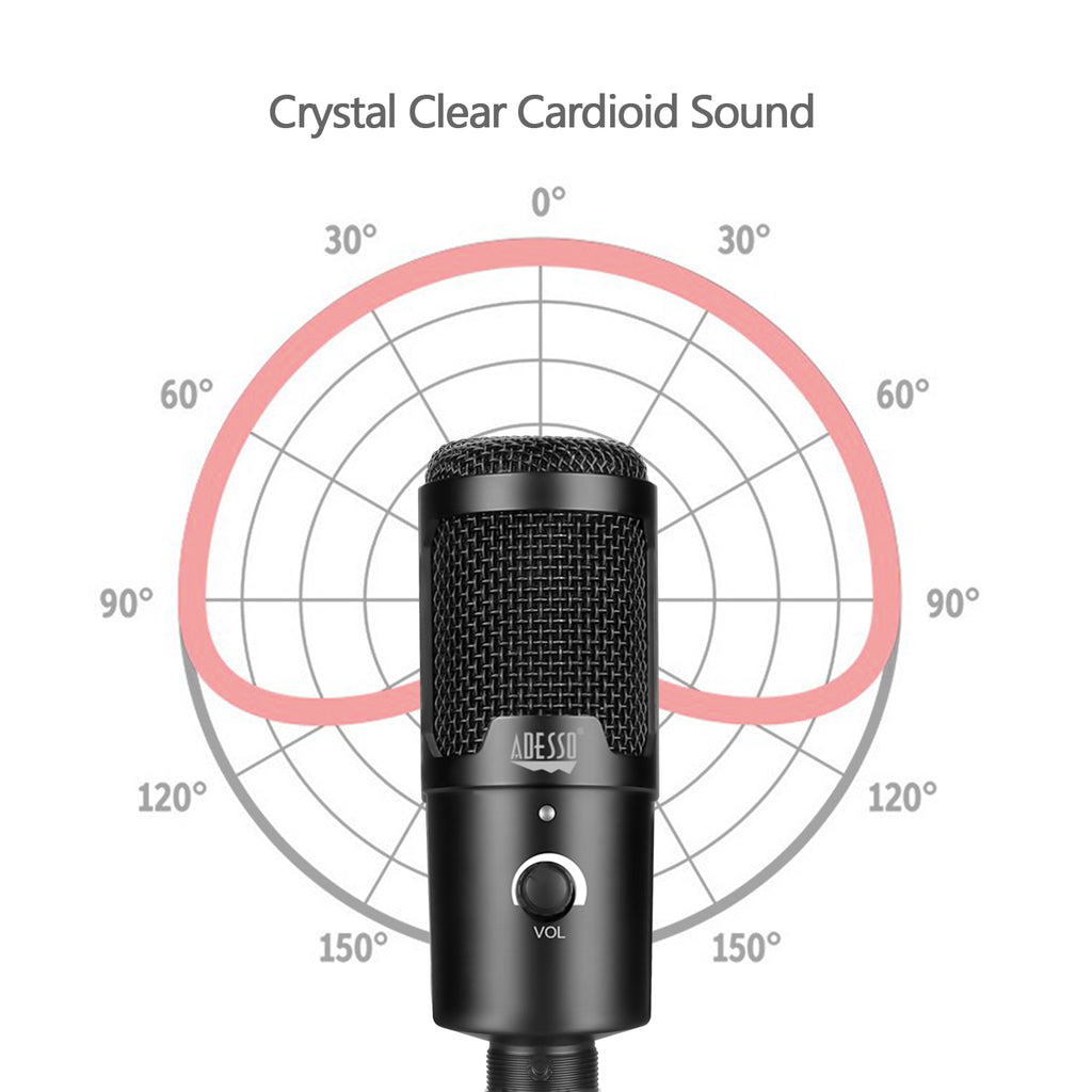 Adesso Xtream M4 USB Cardioid Microphone with Tripod Stand