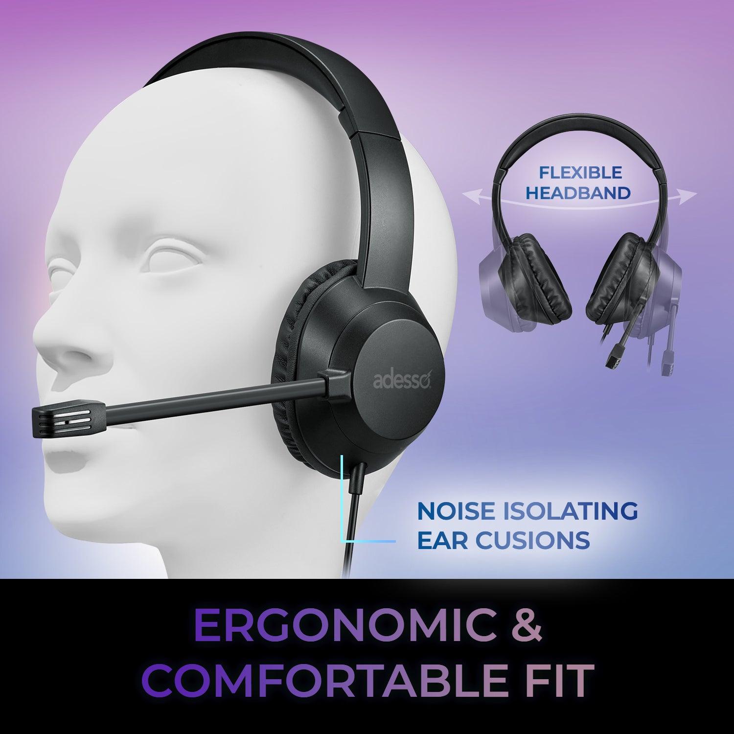 Adesso Xtream P7 AI Copilot USB Headset with Microphone