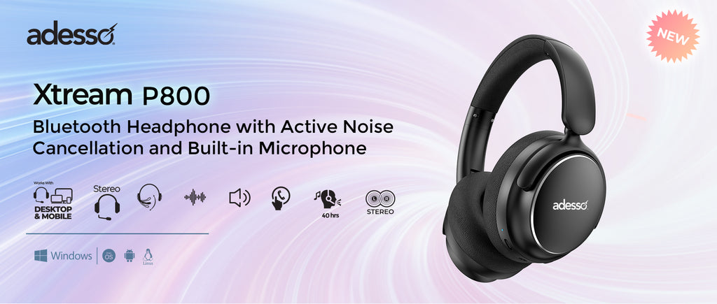 Adesso Xtream P800 Bone-Conduction Bluetooth Headset for Classroom & STEM Learning