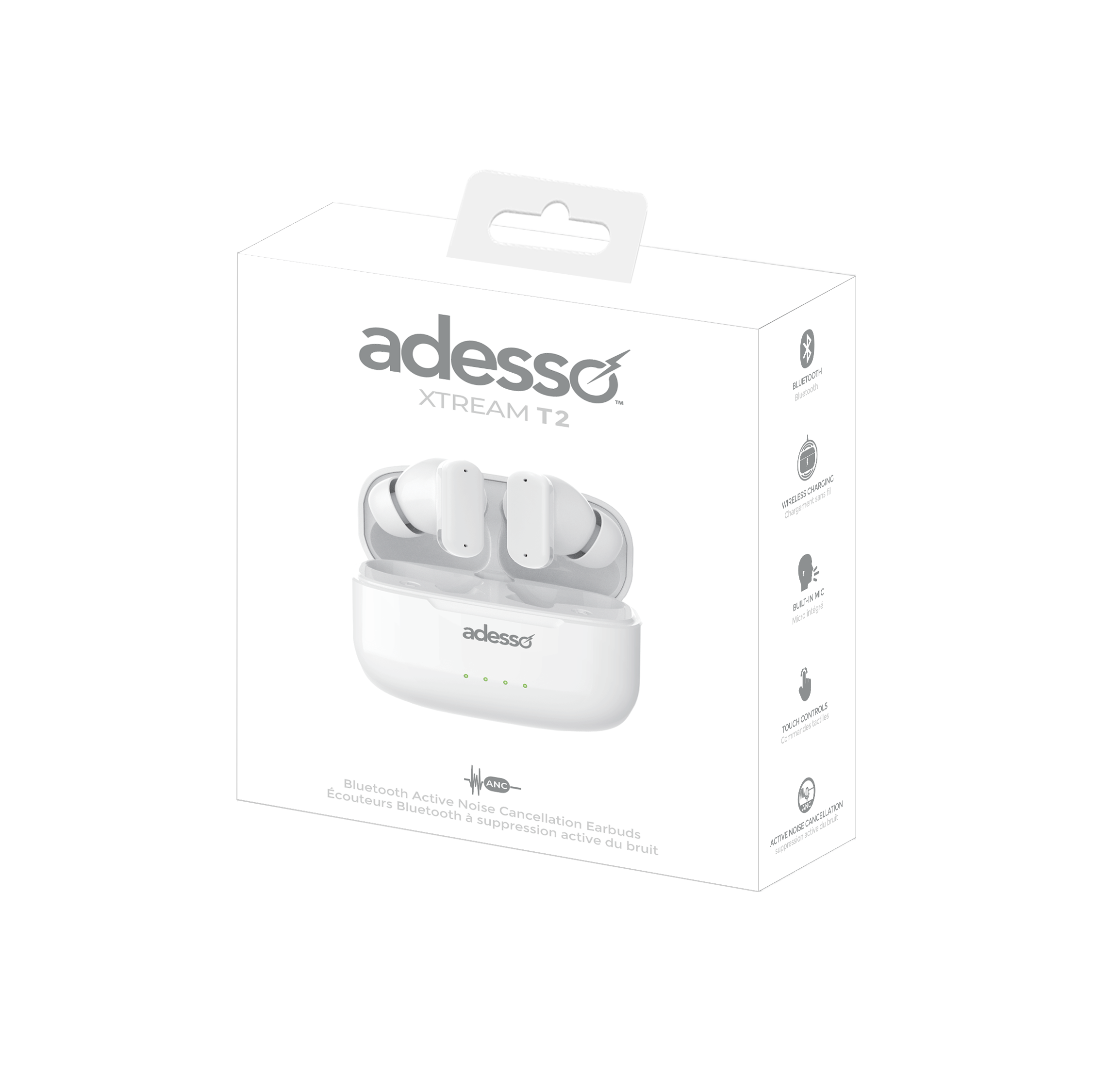 Adesso Xtream T2 ANC Wireless Earbuds for Classroom & Learning