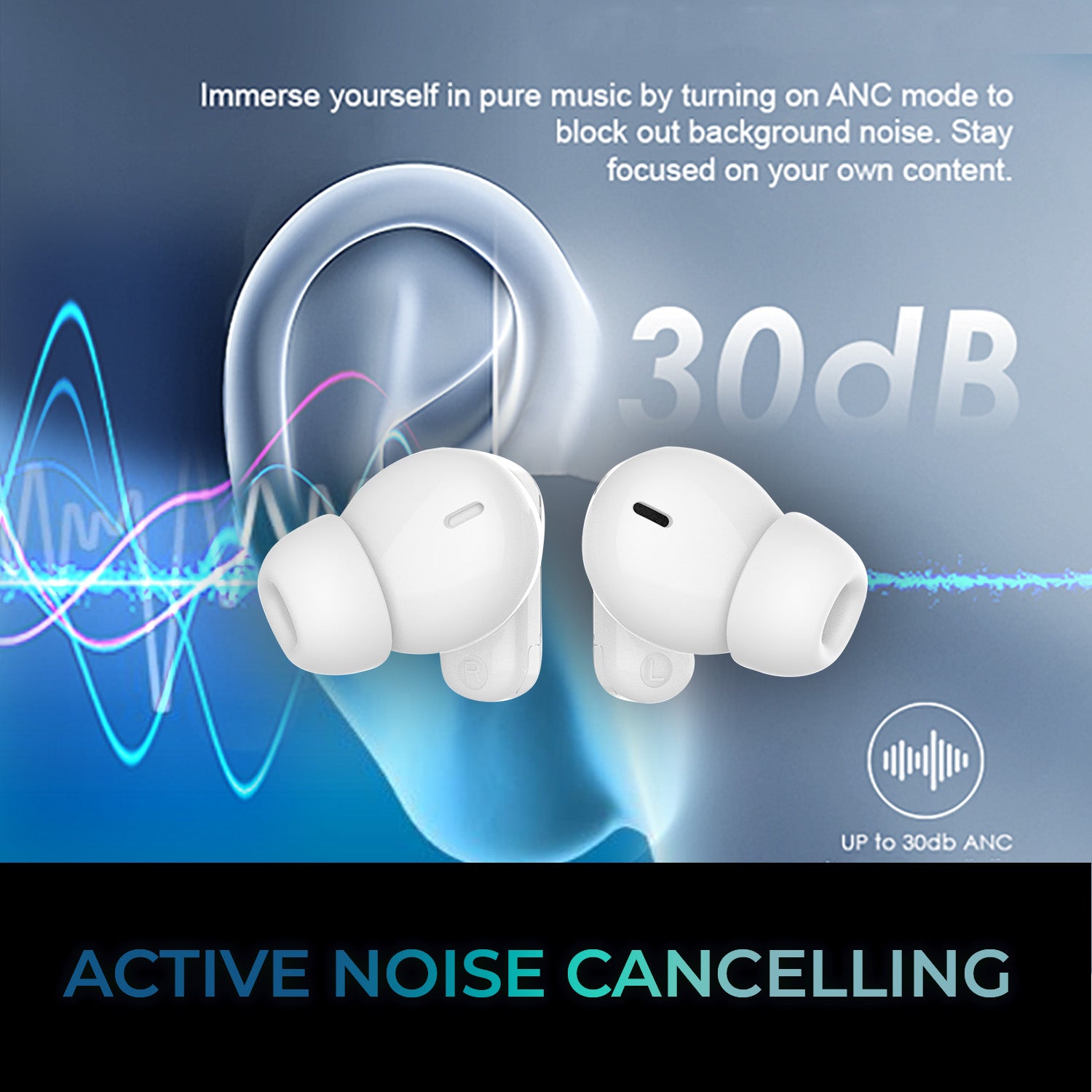 Adesso Xtream T2 ANC Wireless Earbuds for Classroom & Learning