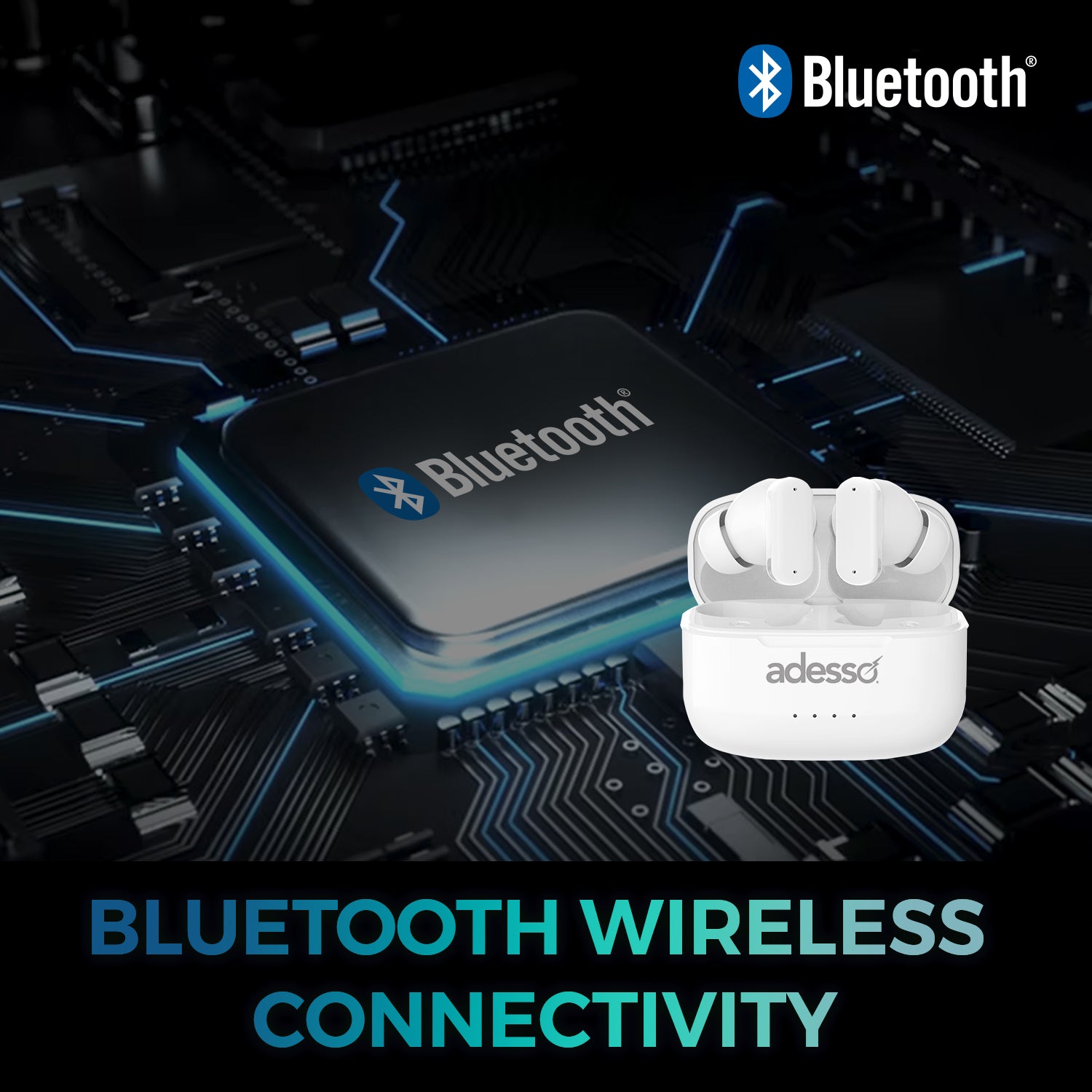 Adesso Xtream T2 ANC Wireless Earbuds for Classroom & Learning