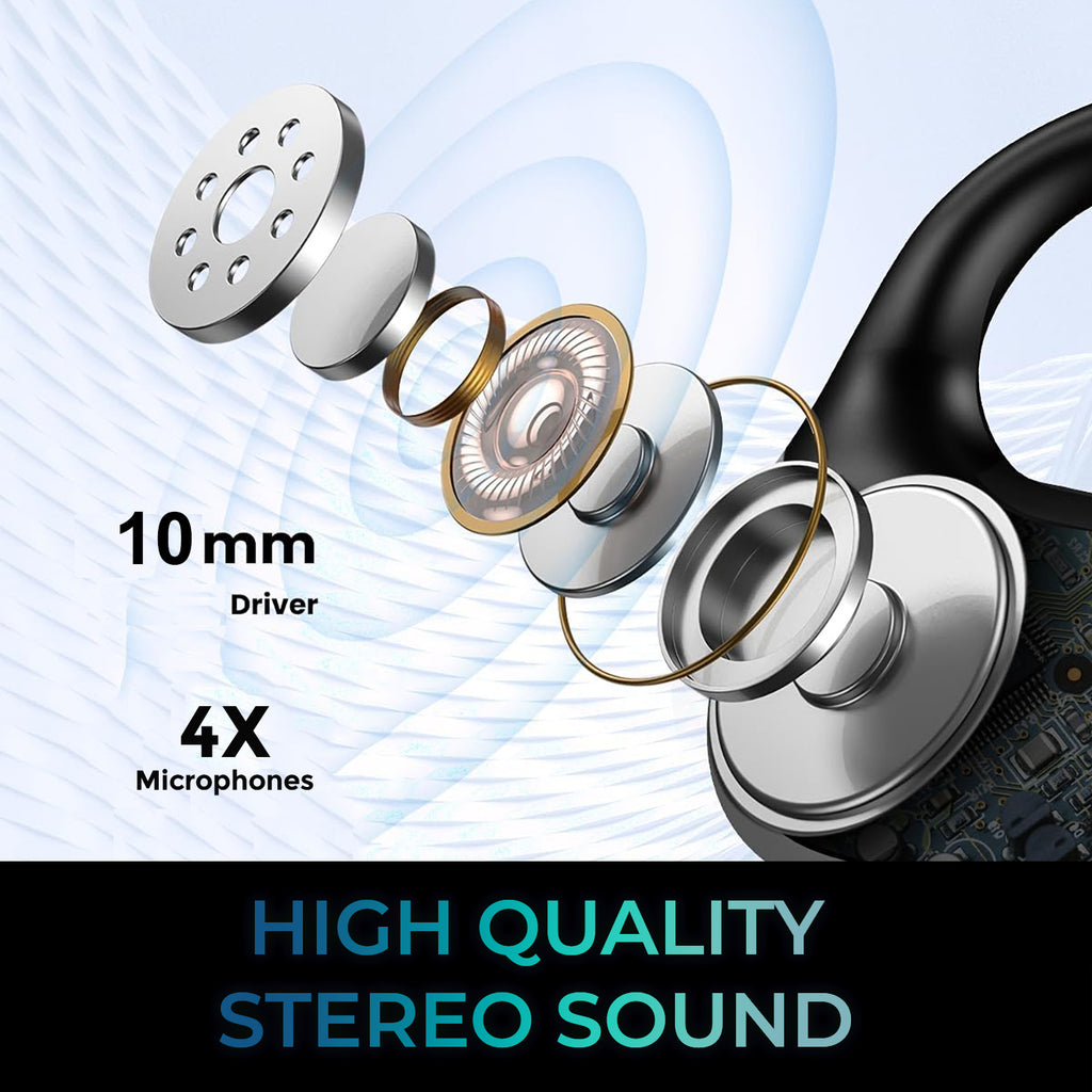 Adesso Xtream T6 Open-Ear Bluetooth Earbuds with Touchscreen Case