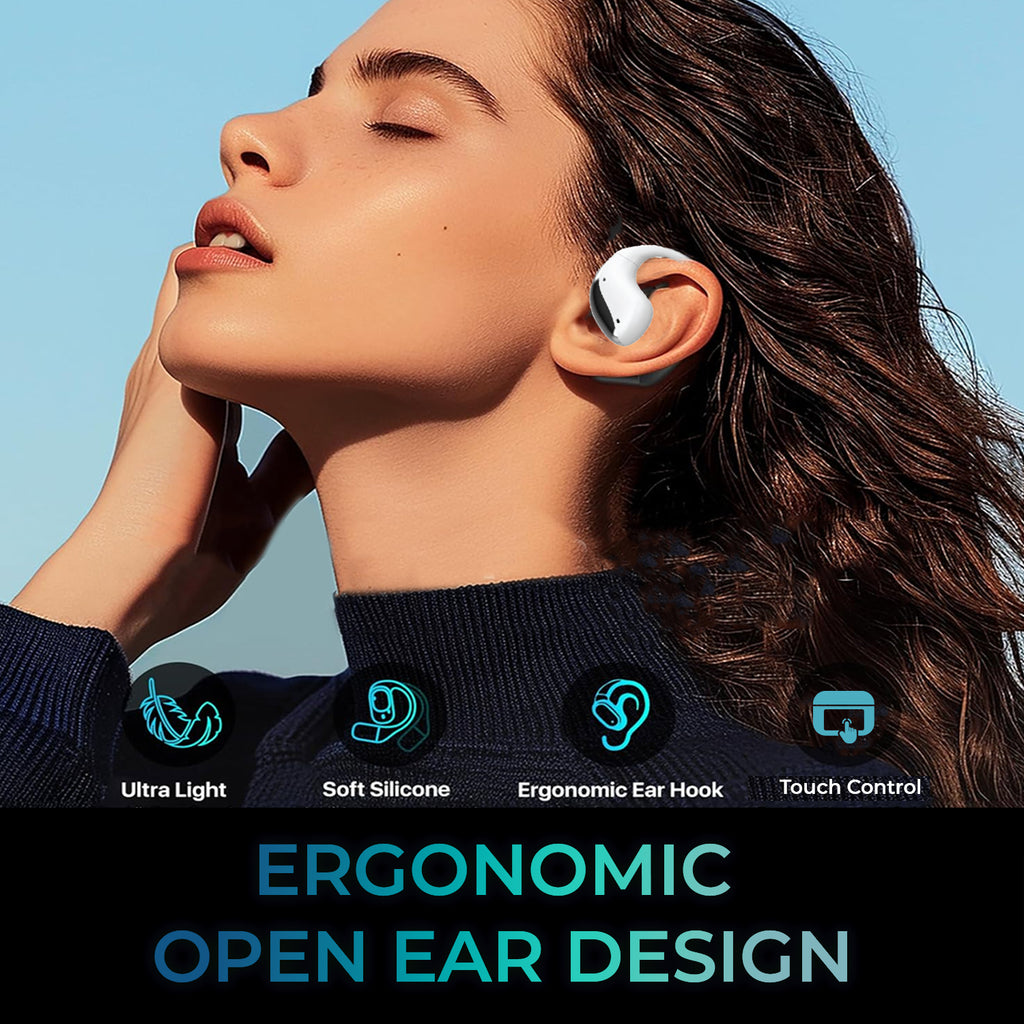 Adesso Xtream T6 Open-Ear Bluetooth Earbuds with Touchscreen Case