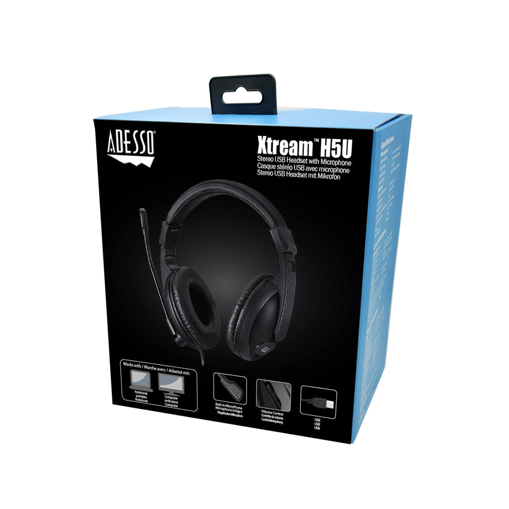 Adesso Xtream H5U USB Multimedia Headset with Microphone