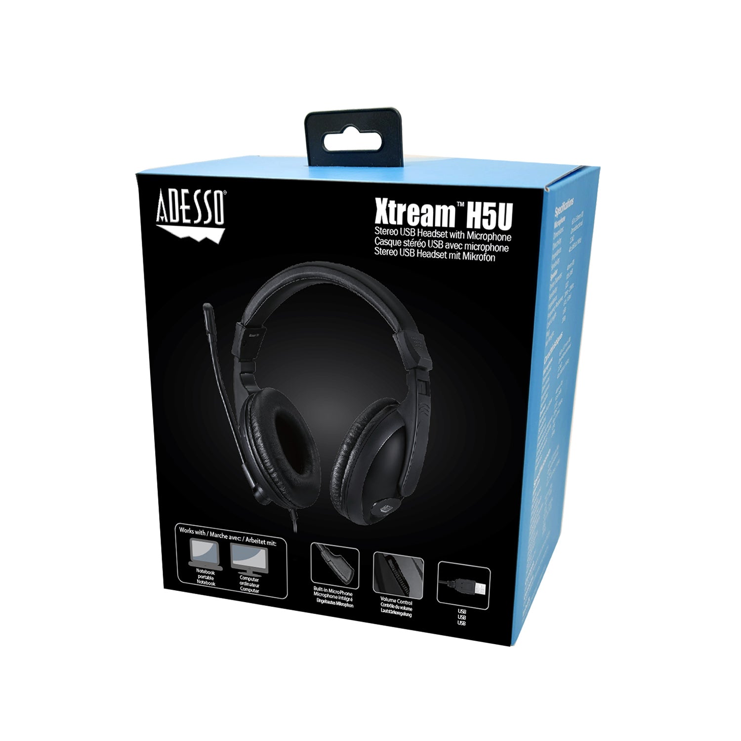 Adesso Xtream H5U USB Multimedia Headset with Microphone
