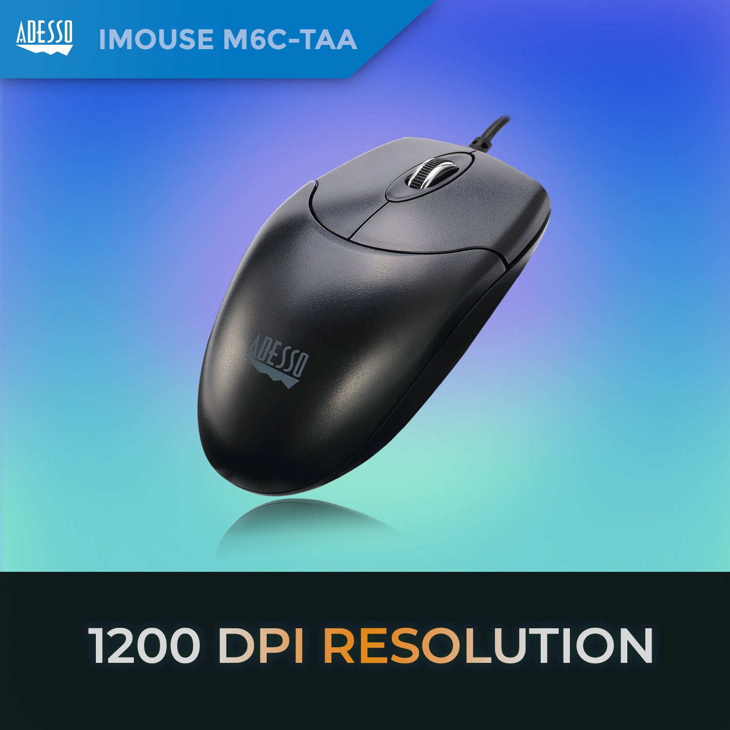 Adesso iMouse M6C-TAA Full-Size USB Optical Mouse