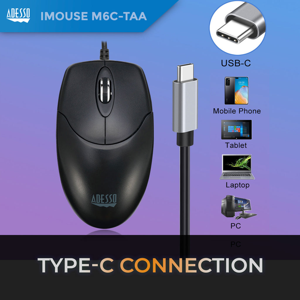 Adesso iMouse M6C-TAA Full-Size USB Optical Mouse