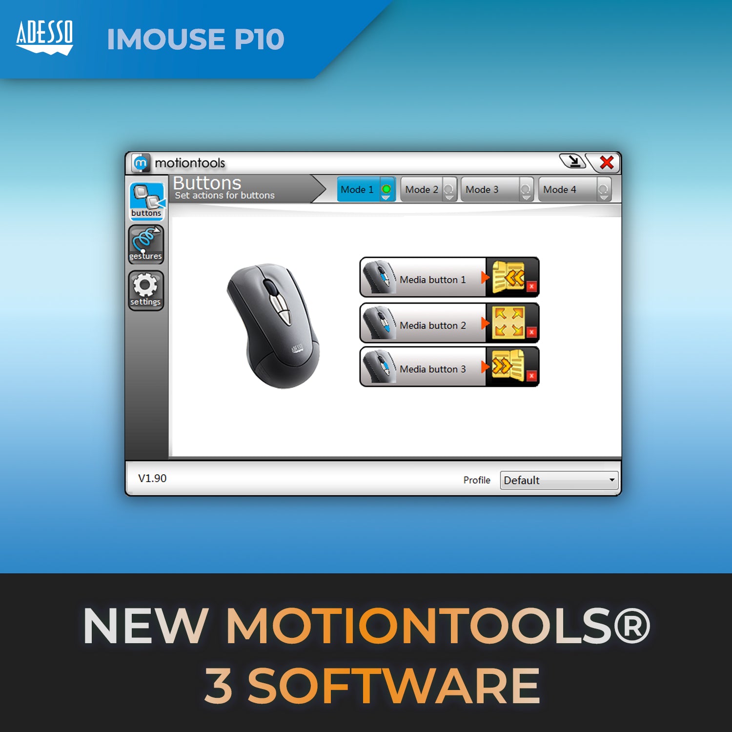 Adesso iMouse P10 Air Mouse Mobile Wireless Presentation Mouse